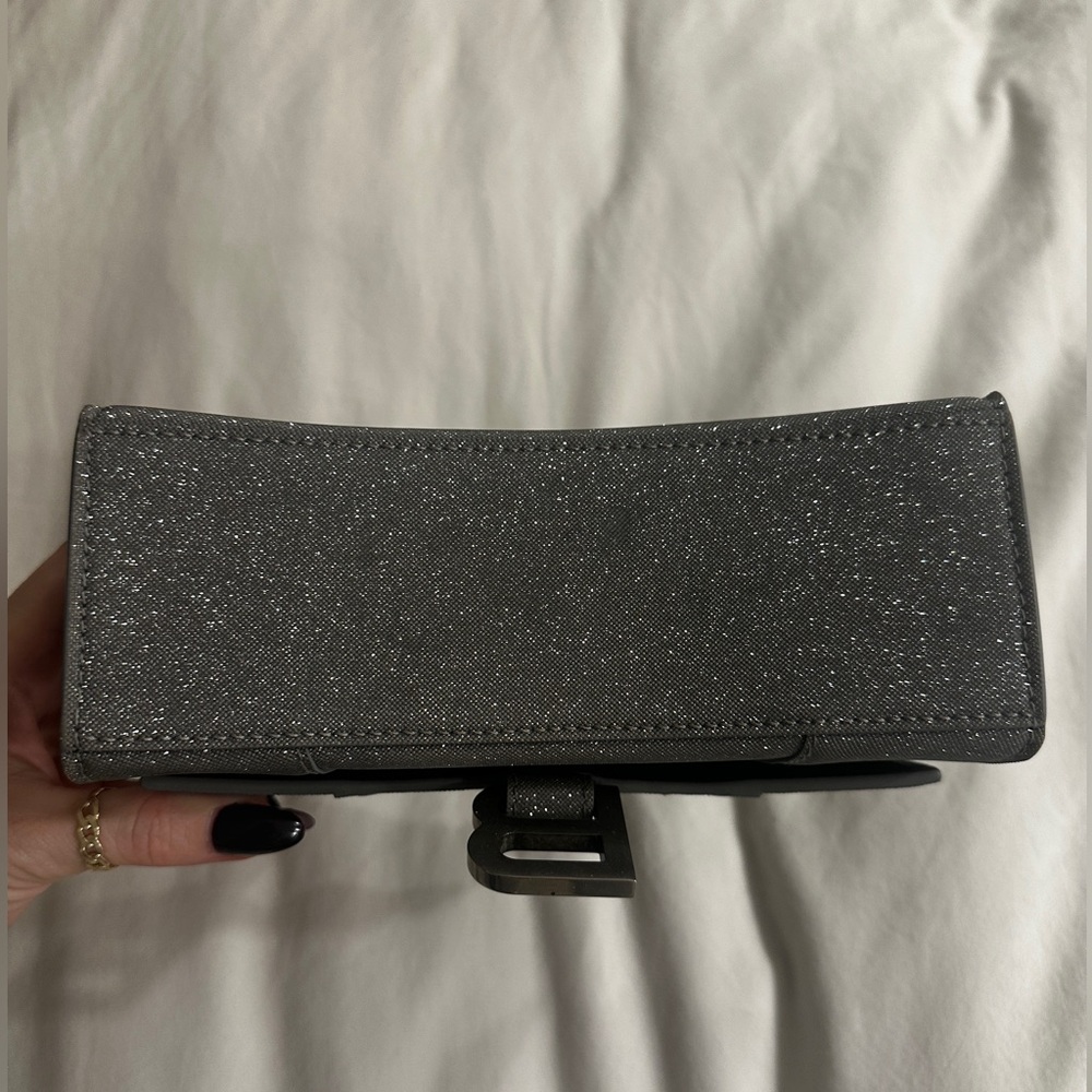 BALENCIAGA Silver Glitter Hourglass Bag XS - Picture 3 of 6